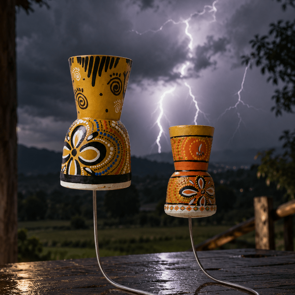Handmade Painted Leather Thunder Drum - Yunicrafts