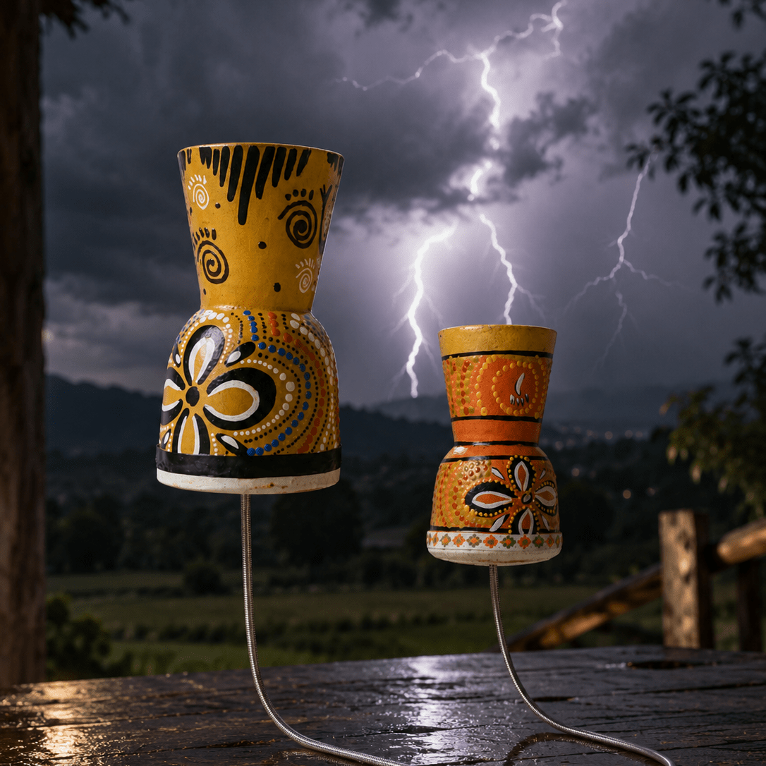 Handmade Painted Leather Thunder Drum - Yunicrafts