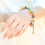 "The Happy Pistachio" - Hand - Braided Natural Shell Bracelet with Colorful Cord - Yunicrafts