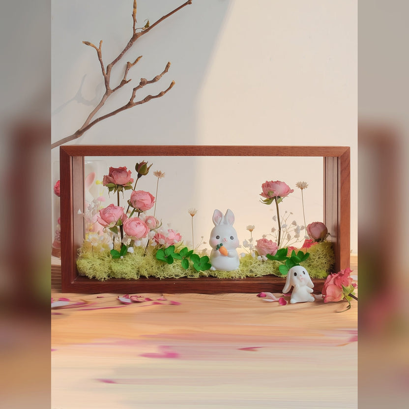 "My Unique Rose" - The Little Prince & Real Preserved Flower Shadow Box Art - Yunicrafts