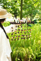 Llama Forest Wind Chime Wall Hanging – Handmade Felt Animal & Natural Seed Decor - Yunicrafts