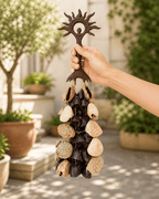 Meditation Hand Rattle | Sun & Light Goddess, 2 Fruit-Shell Styles - Yunicrafts