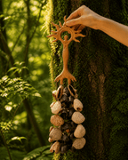 Meditation Hand Rattle | Sun & Light Goddess, 2 Fruit-Shell Styles - Yunicrafts