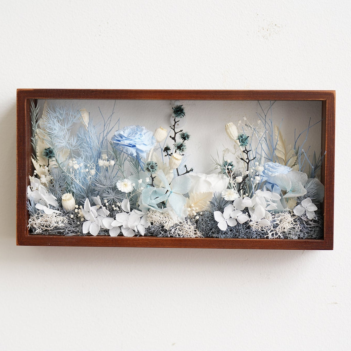 "The Landscape Garden" - Real Preserved Flower Shadow Box (Panoramic Desk Decor) - Yunicrafts