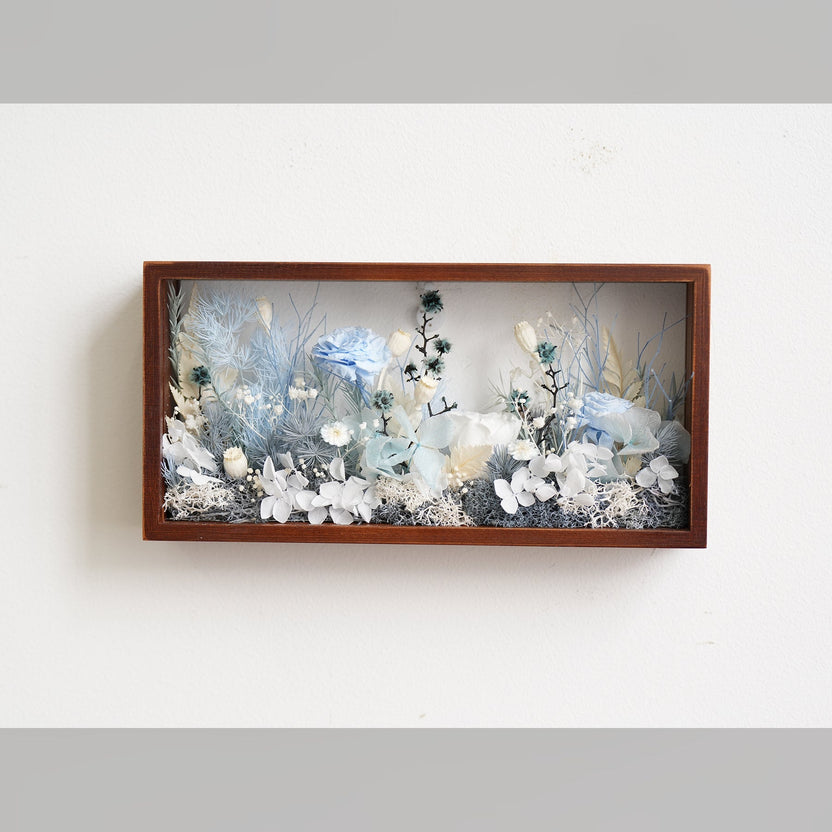 "The Landscape Garden" - Real Preserved Flower Shadow Box (Panoramic Desk Decor) - Yunicrafts