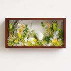 "Micro Landscape Frame" - Real Preserved Flower Mini Garden Shadow Box (Panoramic Desk Decor) - Yunicrafts