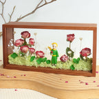 "My Unique Rose" - The Little Prince & Real Preserved Flower Shadow Box Art - Yunicrafts