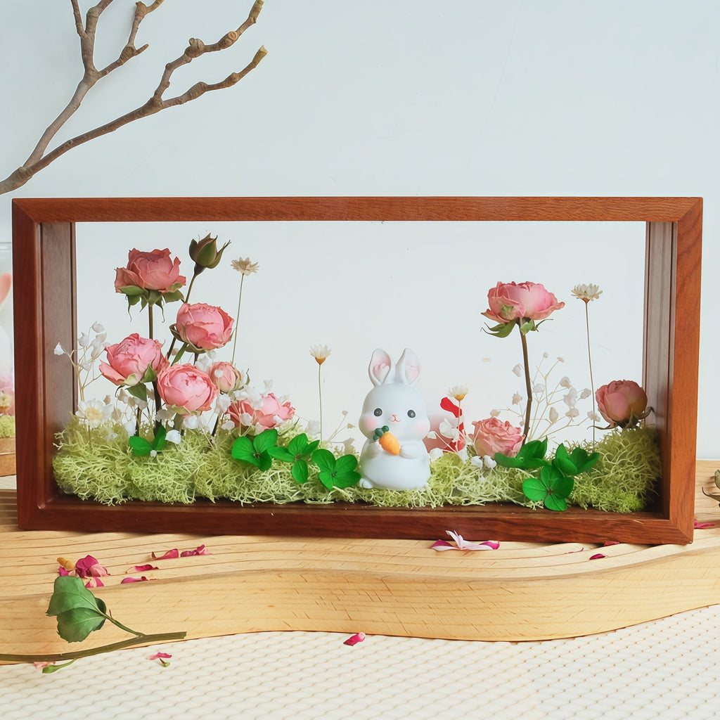 "My Unique Rose" - The Little Prince & Real Preserved Flower Shadow Box Art - Yunicrafts
