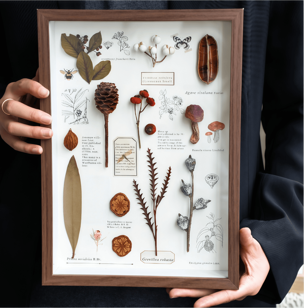 "Nature's Cabinet" Botanical Specimen Shadow Box - Yunicrafts