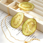 Necklace & Earring Set | Fruit Slice Botanical Resin Jewelry - Yunicrafts