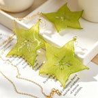 Necklace & Earring Set | Fruit Slice Botanical Resin Jewelry - Yunicrafts