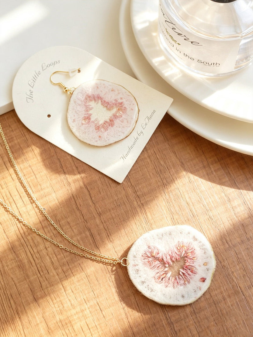 Necklace & Earring Set | Fruit Slice Botanical Resin Jewelry - Yunicrafts