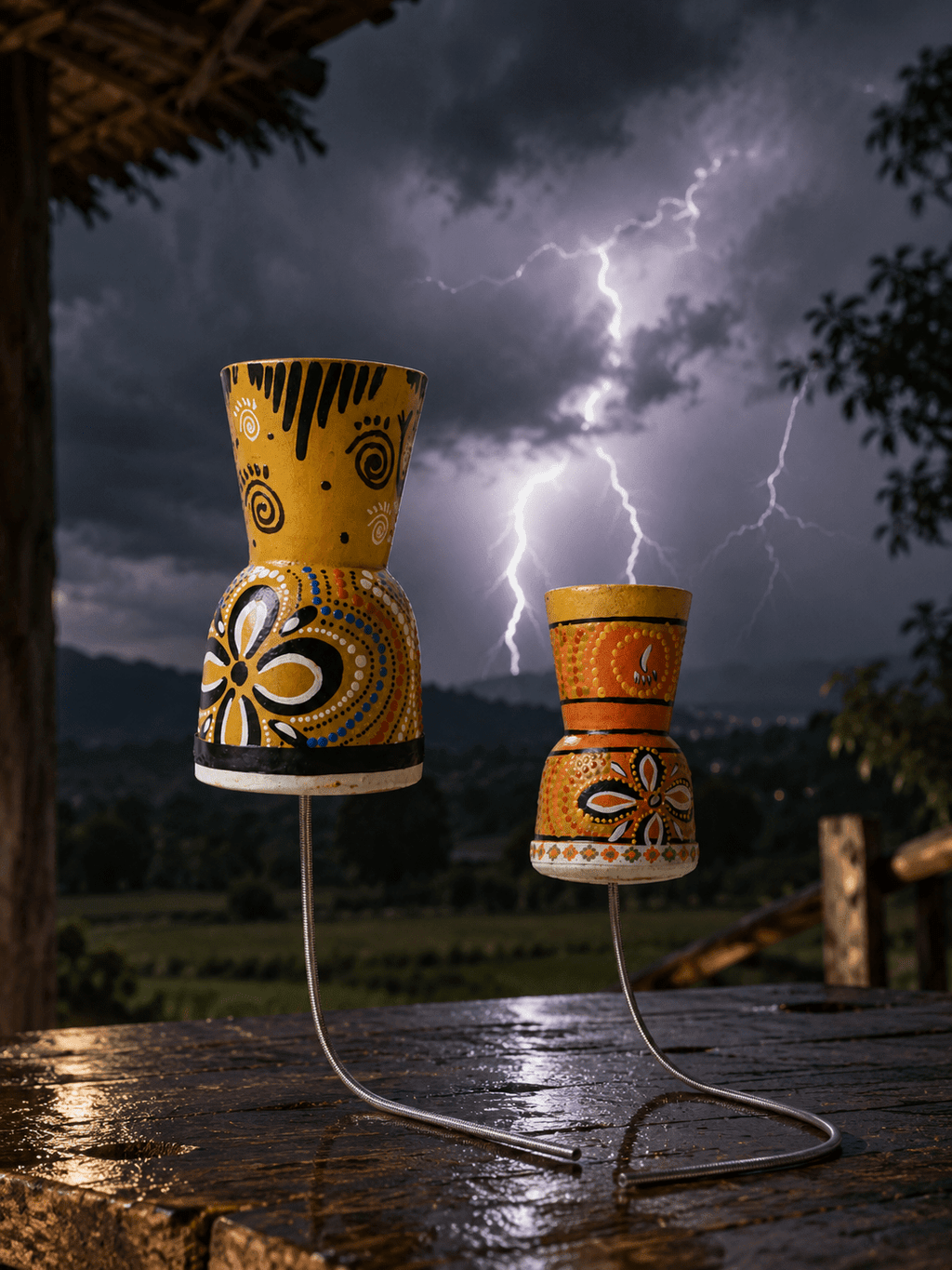 Painted Thunder Drum | Spring Sound Drum - Yunicrafts