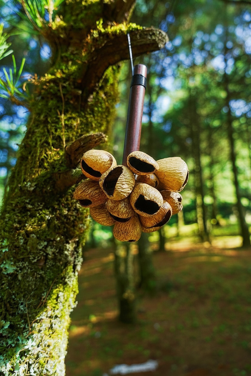Panji Shaker con manico in legno per baccelli di semi - Yunicrafts