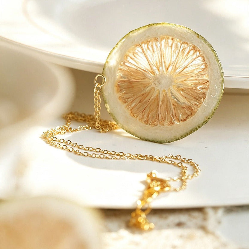Pendant Necklace | Fruit Slice Botanical Resin Jewelry - Yunicrafts
