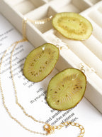Pendant Necklace | Fruit Slice Botanical Resin Jewelry - Yunicrafts