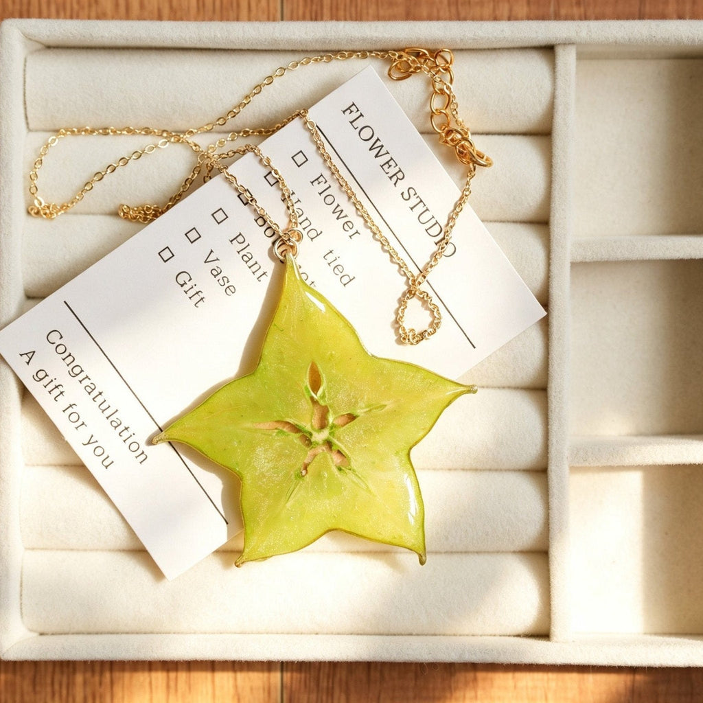 Pendant Necklace | Fruit Slice Botanical Resin Jewelry - Yunicrafts