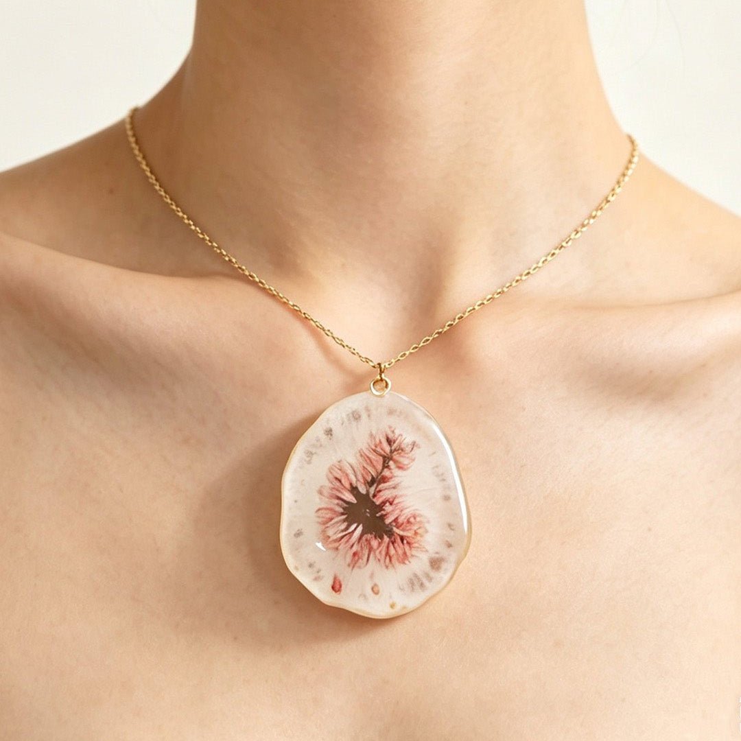 Pendant Necklace | Fruit Slice Botanical Resin Jewelry - Yunicrafts