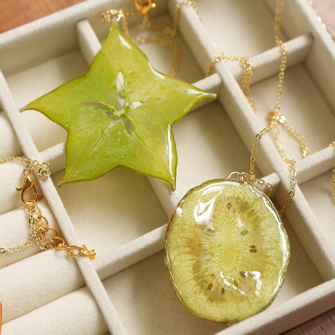 Pendant Necklace | Fruit Slice Botanical Resin Jewelry - Yunicrafts