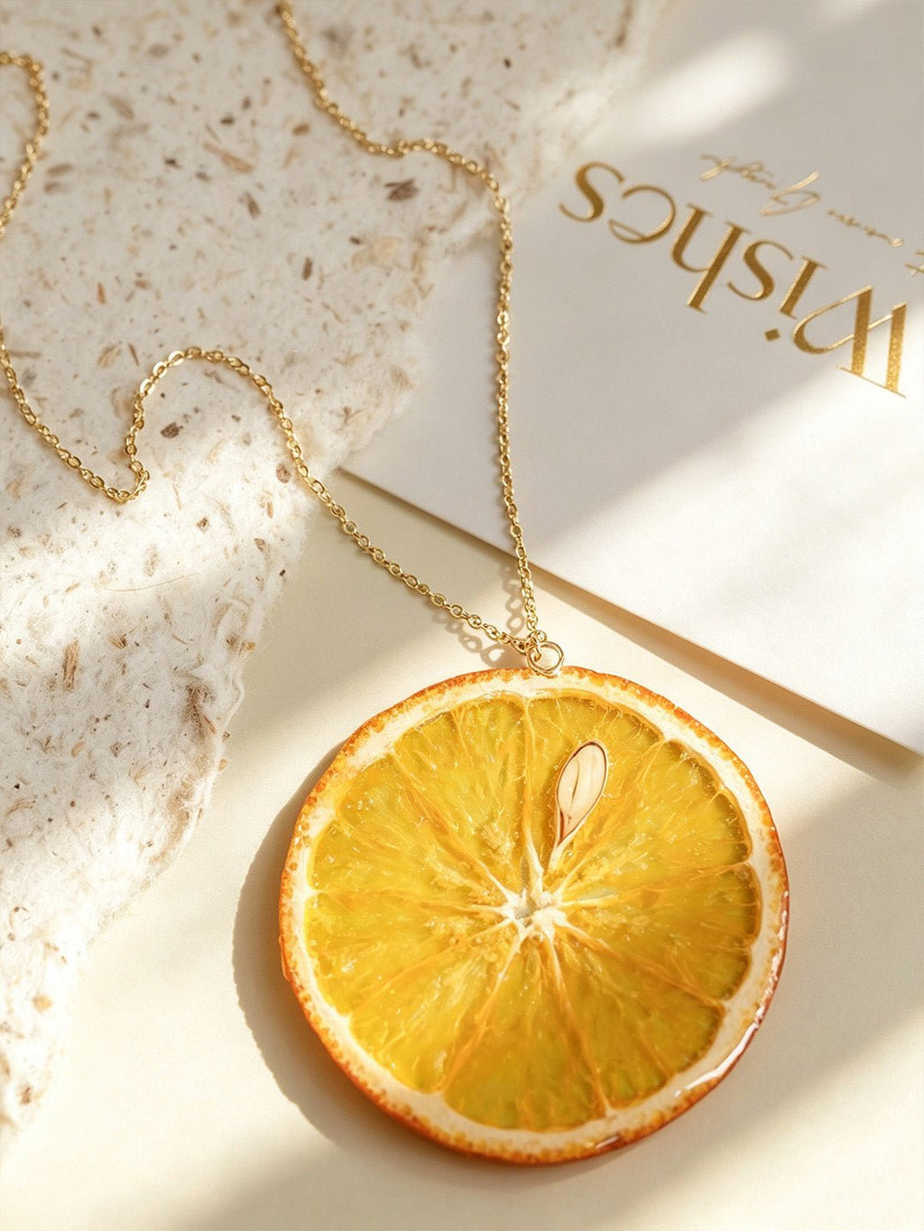 Pendant Necklace | Fruit Slice Botanical Resin Jewelry - Yunicrafts