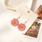 Pink Marguerite Resin Earrings - Yunicrafts