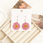Pink Marguerite Resin Earrings - Yunicrafts