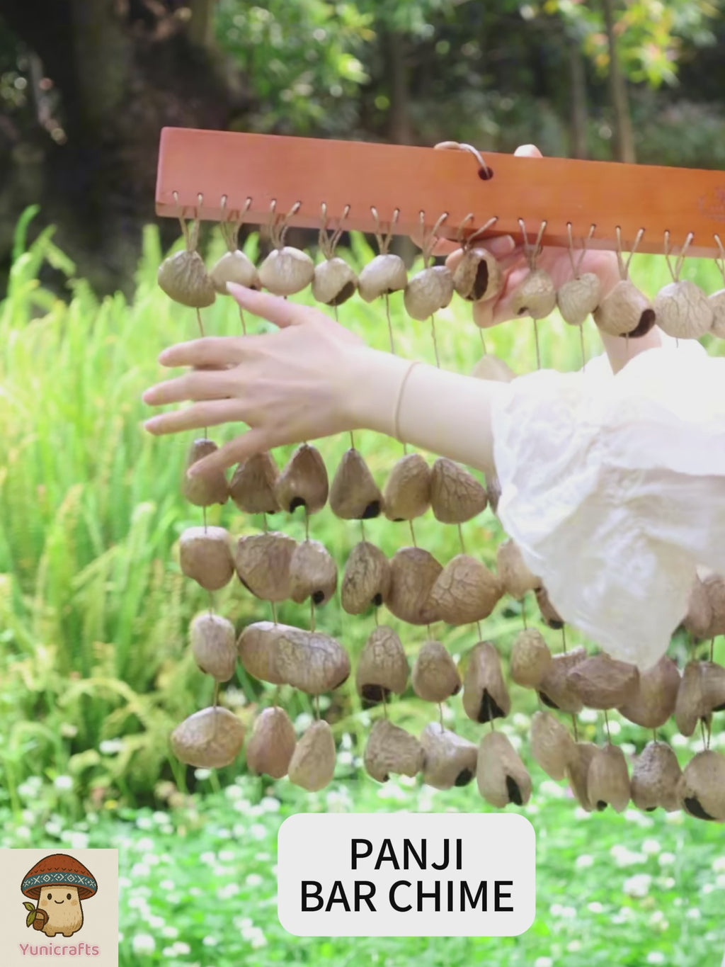 Handmade Salin Seed Shell Bar Chime – Natural Rainforest Decor