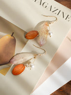 Real Alstroemeria Petal Earrings - "Fairy Wings" Translucent Floral Jewelry - Yunicrafts