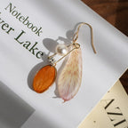 Real Alstroemeria Petal Earrings - "Fairy Wings" Translucent Floral Jewelry - Yunicrafts