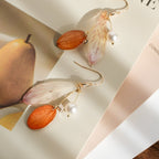 Real Alstroemeria Petal Earrings - "Fairy Wings" Translucent Floral Jewelry - Yunicrafts