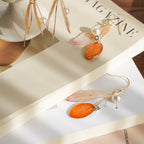 Real Alstroemeria Petal Earrings - "Fairy Wings" Translucent Floral Jewelry - Yunicrafts
