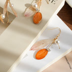 Real Alstroemeria Petal Earrings - "Fairy Wings" Translucent Floral Jewelry - Yunicrafts