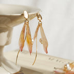 Real Alstroemeria Petal Earrings - "Fairy Wings" Translucent Floral Jewelry - Yunicrafts