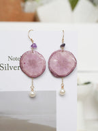 Real Carrot & Purple Sweet Potato Slice Earrings - "Harvest Gem" Vegetable Resin Jewelry - Yunicrafts