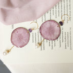 Real Carrot & Purple Sweet Potato Slice Earrings - "Harvest Gem" Vegetable Resin Jewelry - Yunicrafts