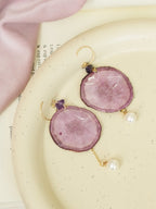 Real Carrot & Purple Sweet Potato Slice Earrings - "Harvest Gem" Vegetable Resin Jewelry - Yunicrafts