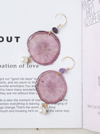 Real Carrot & Purple Sweet Potato Slice Earrings - "Harvest Gem" Vegetable Resin Jewelry - Yunicrafts