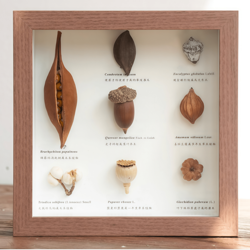 "The Rainforest Seed Vault" - Real Tropical Specimen Shadow Box Art (Square / A4 / A3) - Yunicrafts