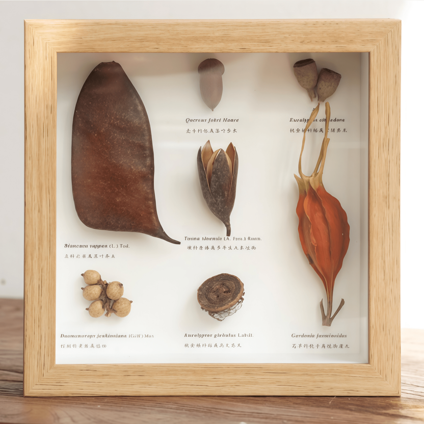 "The Rainforest Seed Vault" - Real Tropical Specimen Shadow Box Art (Square / A4 / A3) - Yunicrafts