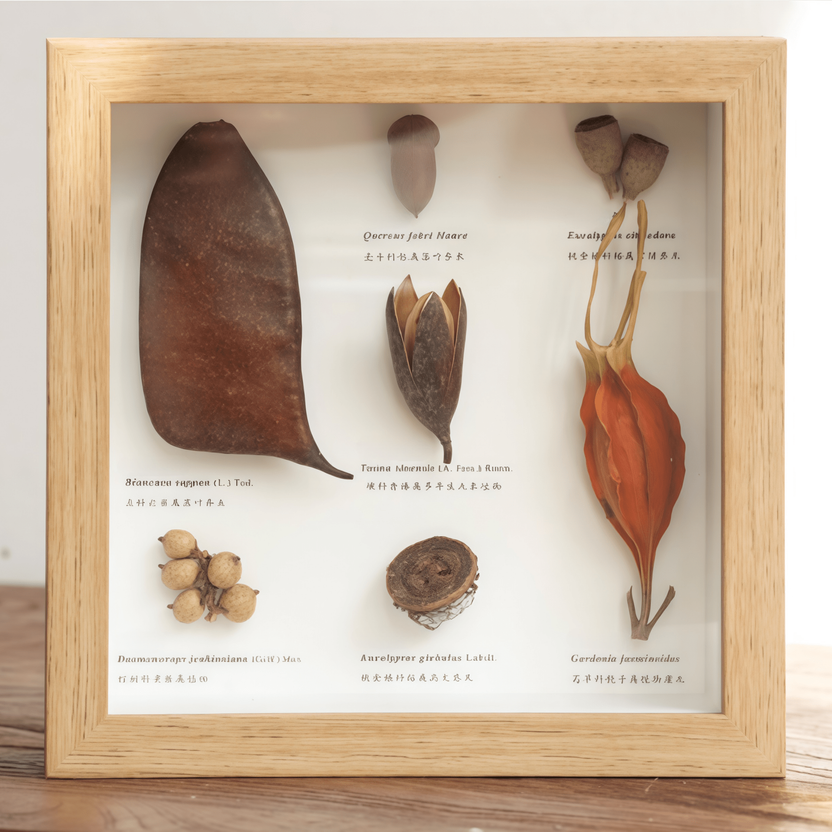 "The Rainforest Seed Vault" - Real Tropical Specimen Shadow Box Art (Square / A4 / A3) - Yunicrafts