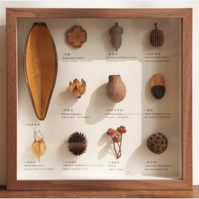"The Rainforest Seed Vault" - Real Tropical Specimen Shadow Box Art (Square / A4 / A3) - Yunicrafts