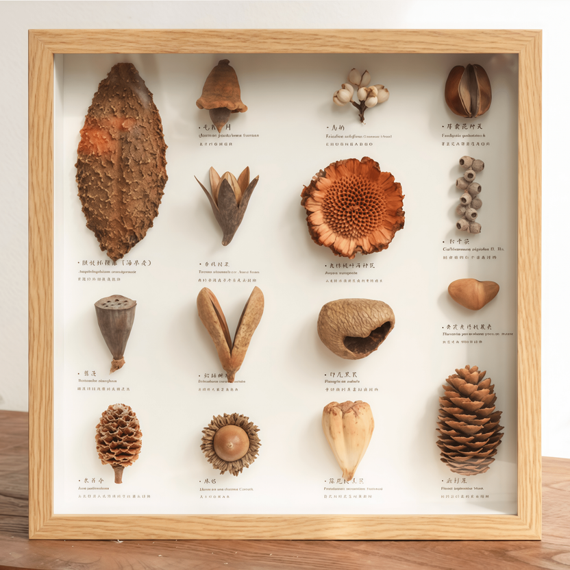 "The Rainforest Seed Vault" - Real Tropical Specimen Shadow Box Art (Square / A4 / A3) - Yunicrafts