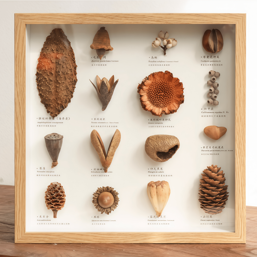 "The Rainforest Seed Vault" - Real Tropical Specimen Shadow Box Art (Square / A4 / A3) - Yunicrafts