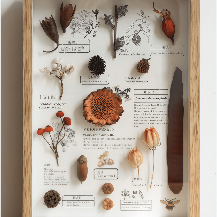 "The Rainforest Seed Vault" - Real Tropical Specimen Shadow Box Art (Square / A4 / A3) - Yunicrafts