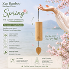 "The Zen Bamboo" - Ručně vyrobené Natural Bamboo Wind Chime with Maple Leaf