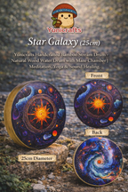 "Star Galaxy" Handcrafted Bamboo Stream Drum (25cm) – Cosmic Natural Wood Water Drum for Deep Meditation & Sound Healing - Yunicrafts