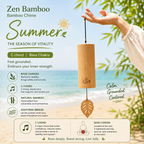 "The Zen Bamboo" - Ručně vyrobené Natural Bamboo Wind Chime with Maple Leaf