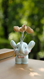 "Sweet Baby Elephant" - Cute Resin Car Ornament with Swaying Seed Balloons - Yunicrafts