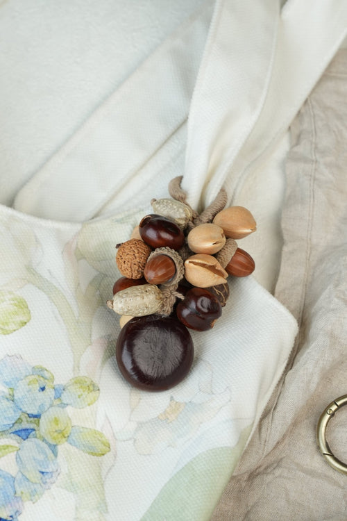 "The Bountiful Cluster" - Mixed Acorn & Nut Grape - Style Bag Charm - Yunicrafts