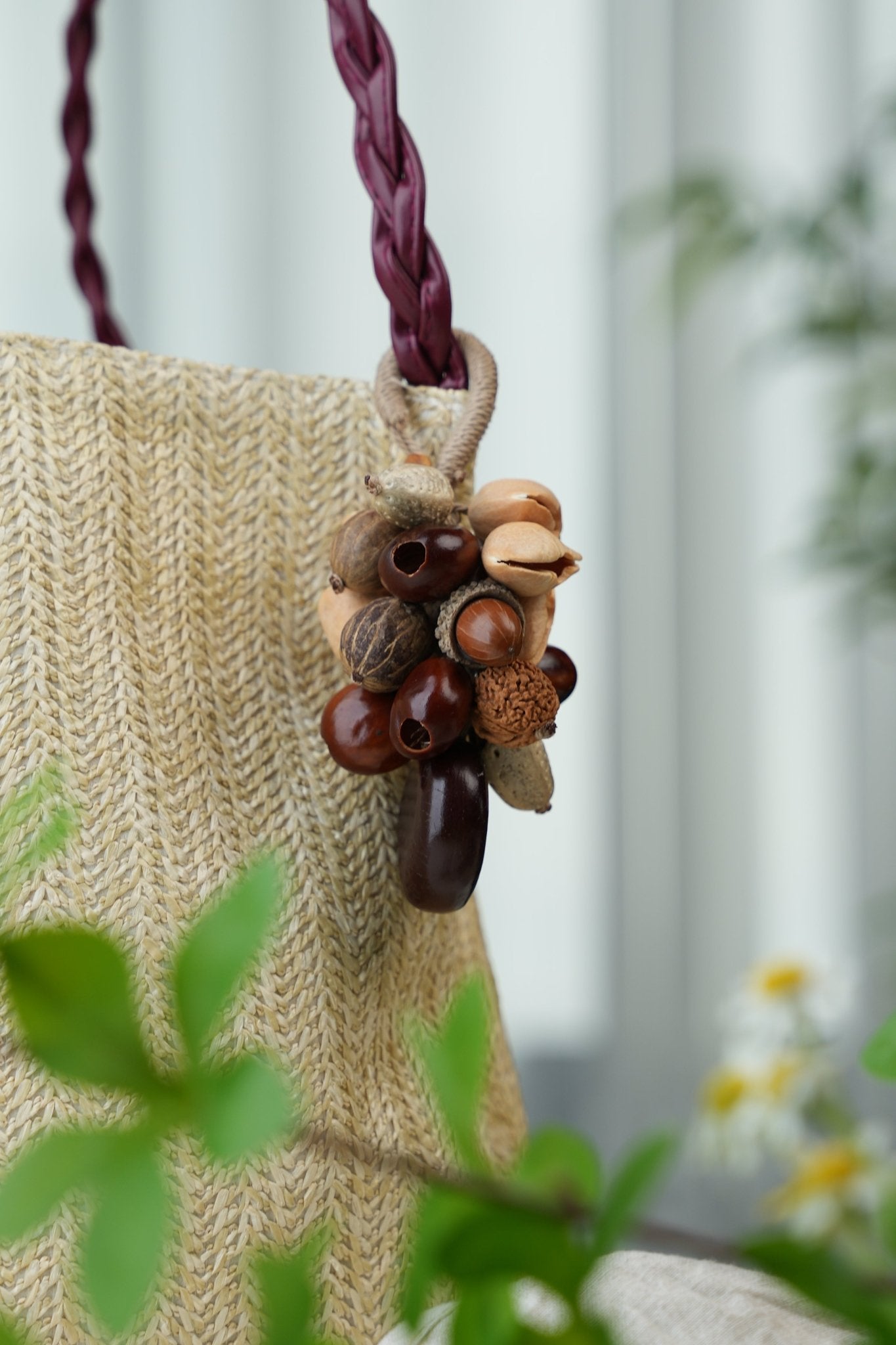 "The Bountiful Cluster" - Mixed Acorn & Nut Grape - Style Bag Charm - Yunicrafts